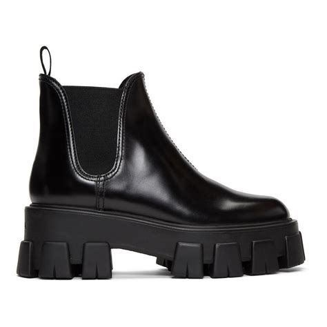 prada boots damen schwarz|prada platform boots.